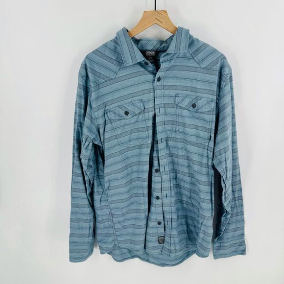 outdoor Research Outdoor Research XL Blue Stripe Shirt Performance Hiking - Picture 6 of 6